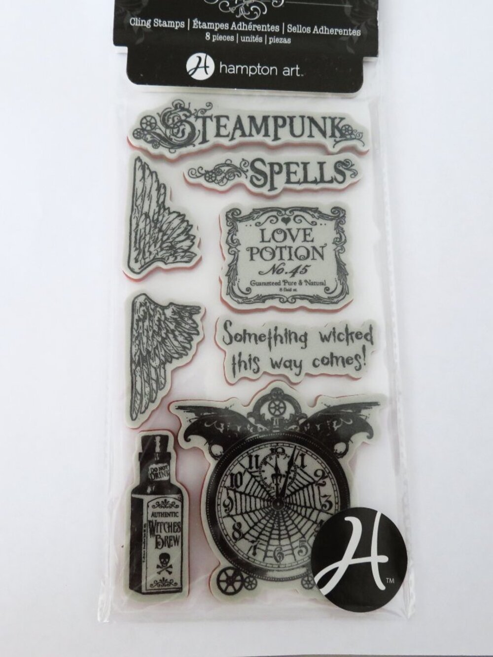 Graphic 45 Steampunk Spells Cling Stamps Set 1 Cling Stamps Halloween Magic Set